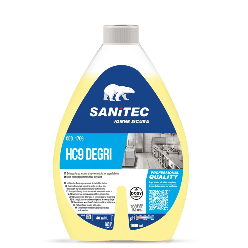 Sgrassatore ultraconcentrato per superfici Sanitec HC9 Degri 6x1 litro DISPONIBILE IN 7 GIORNI LAVORATIVI