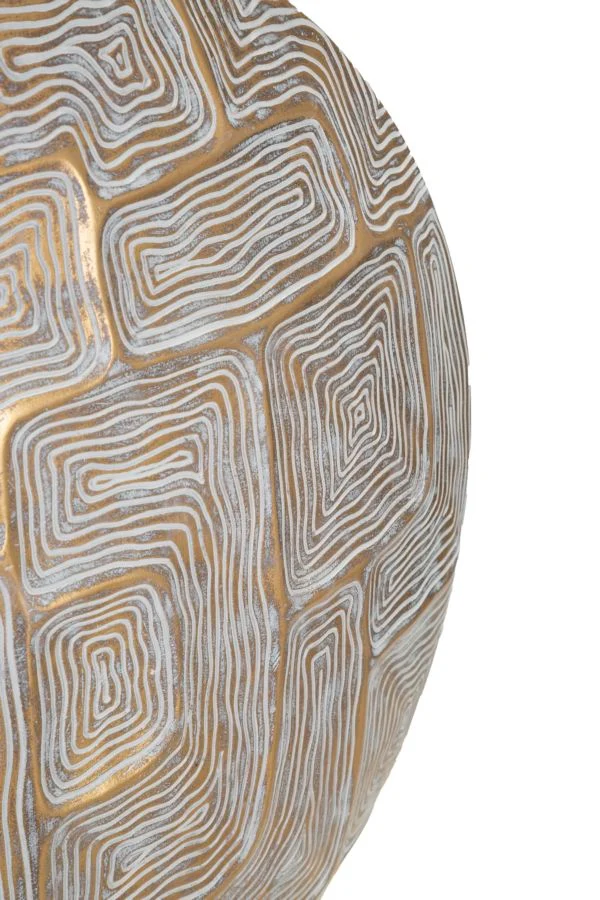 Vaso Resina Eclips 48x13x44,5 cm in Resina Oro e Bianco