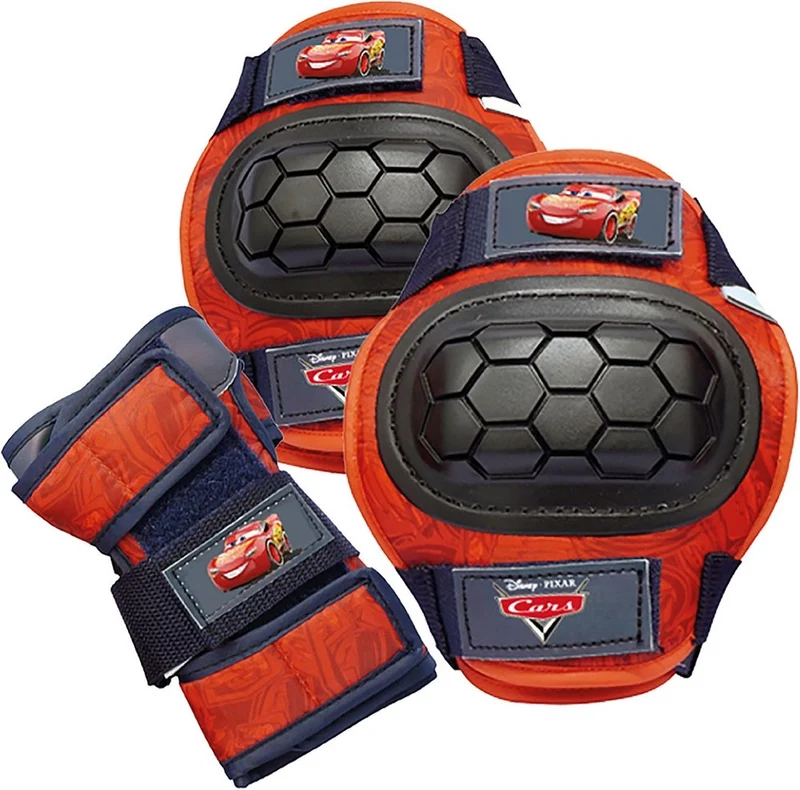 TATAWAY Kit con gomitiere ginocchiere e polsiere Disney Cars 3-6 anni TagliaxS