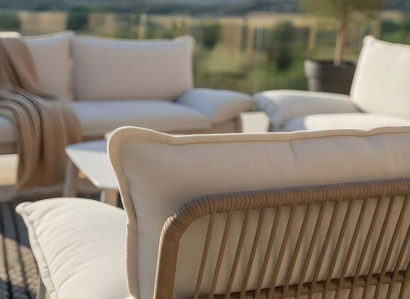 Divano Athena 2 posti 205,5x75x100,5cm Crema