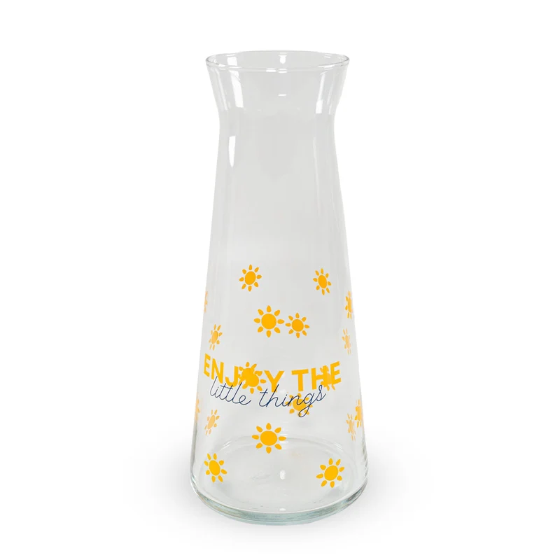 Caraffa in Vetro 1 Litro Decorata Enjoy the Little Things Giallo WD LIFESTYLE