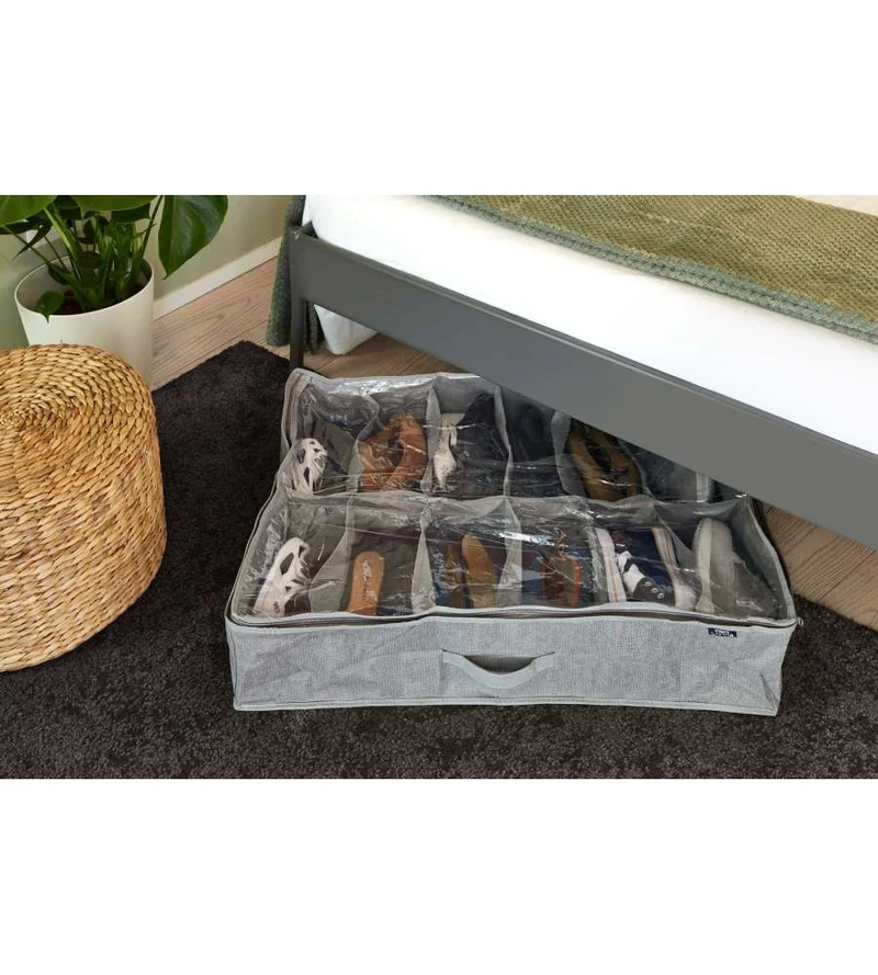 Portascarpe a 12 scomparti grigio | DomoLiving