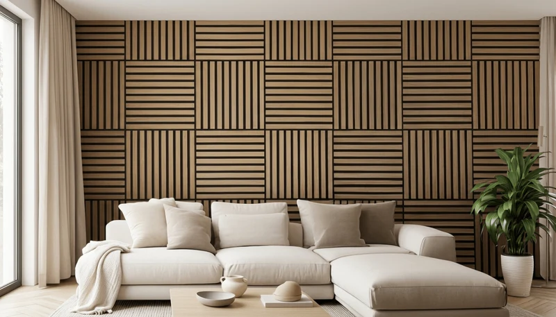 Set 4 Pannelli 60x60cm Decorativi Effetto Legno con Doghe Verticali | OX Zeroper