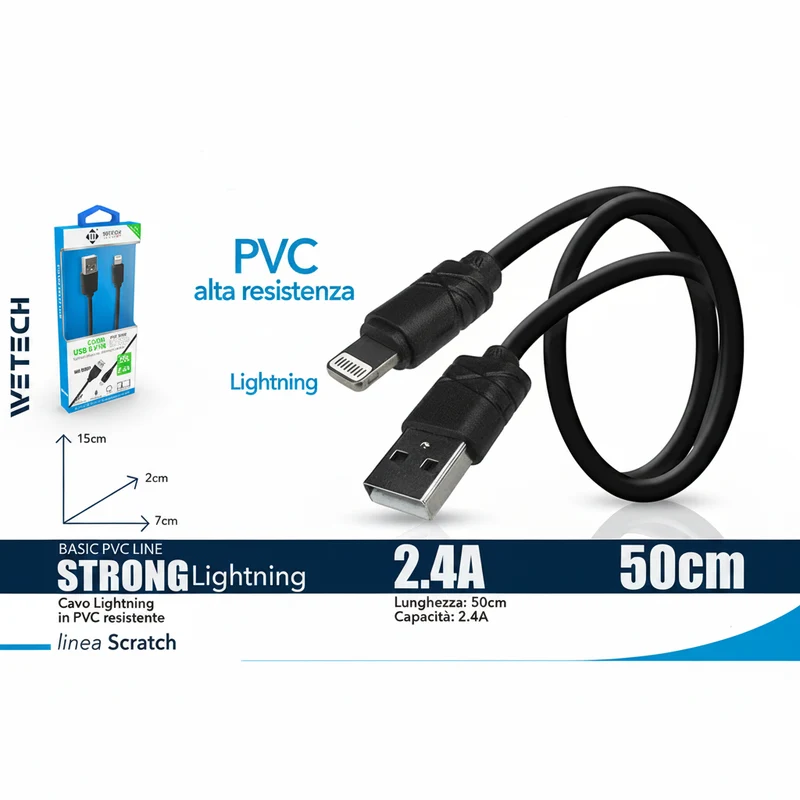 Wetech Cavo Lightning Basic 2A 50Cm Wa620B