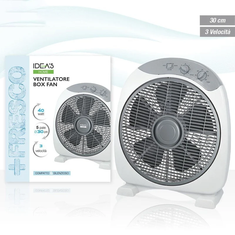 Ab.M Ventilatore Box Fan 3 Velocità 30Cm