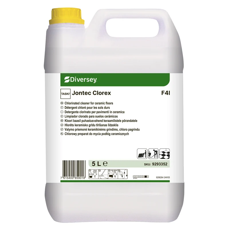 Detergente clorinato per pavimenti in ceramica Diversey TASKI Jontec Clorex F4l 5 litri DISPONIBILE IN 7 GIORNI LAVORATIVI