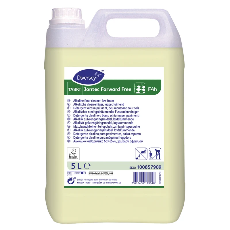 Detergente alcalino a bassa schiuma per pavimenti Diversey TASKI Jontec Forward free F4h 5 litri DISPONIBILE IN 7 GIORNI LAVORATIVI