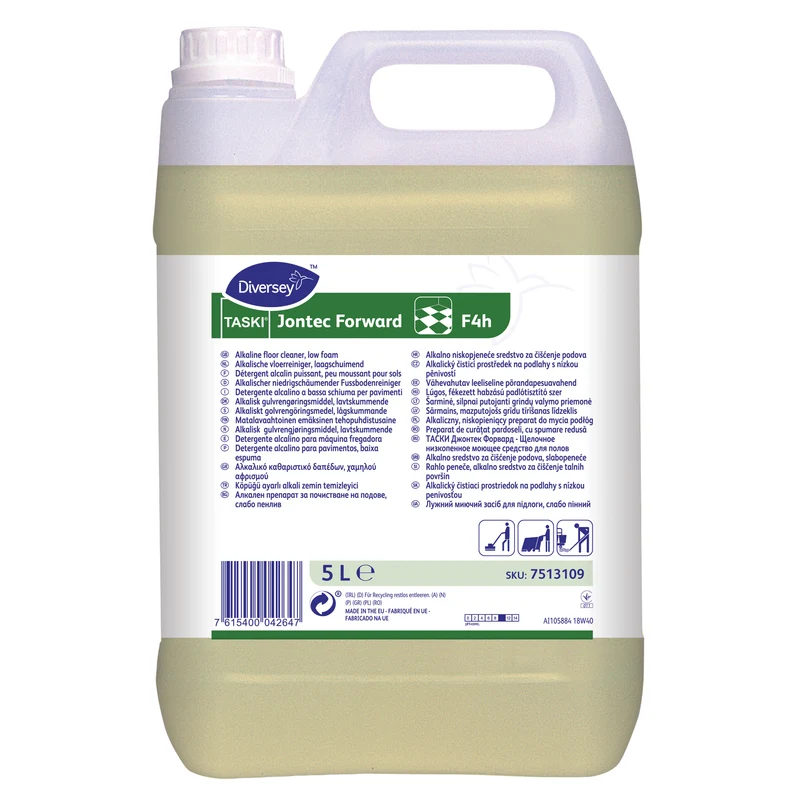Detergente alcalino a bassa schiuma per pavimenti Diversey TASKI Jontec Forward F4h 5 litri DISPONIBILE IN 7 GIORNI LAVORATIVI