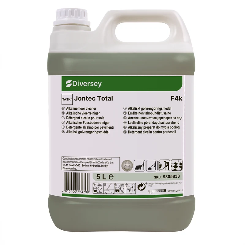 Detergente alcalino per pavimenti Diversey TASKI Jontec Total F4k 5 litri DISPONIBILE IN 7 GIORNI LAVORATIVI