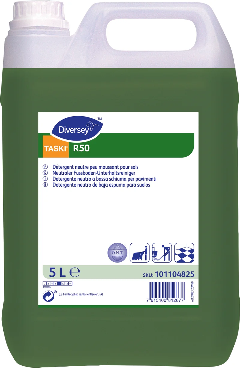 Detergente neutro a bassa schiuma per pavimenti Diversey TASKI R50 2x5 litri DISPONIBILE IN 7 GIORNI LAVORATIVI