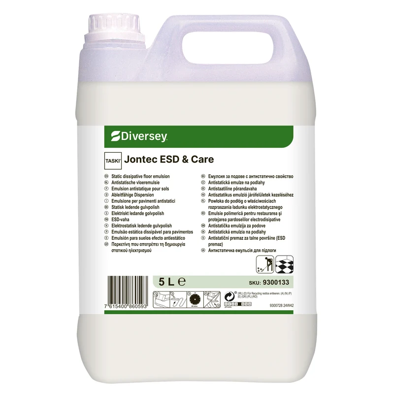 Emulsione antistatica per pavimenti Diversey TASKI Jontec ESD & Care 2x5 litri DISPONIBILE IN 7 GIORNI LAVORATIVI