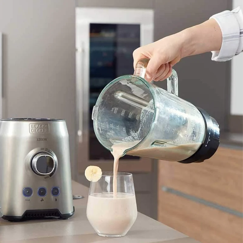 Frullatore Elettrico Brocca Caraffa di Vetro 1200W Acciaio Inox Elettrodomestici