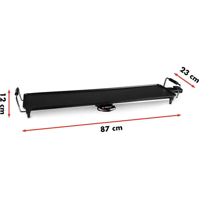 Piastra Grill Griglia Termostato Regolabile XL Elettrica Controllo Temperatura