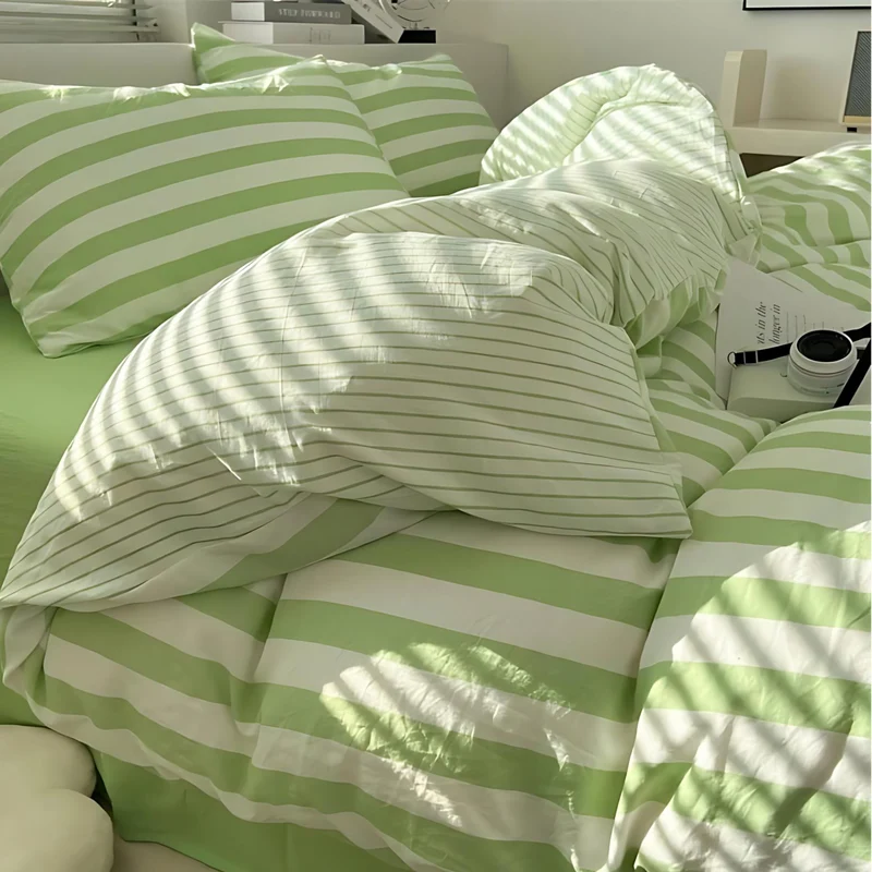 Elegant Cotton Elenorra Striped Bedding Set