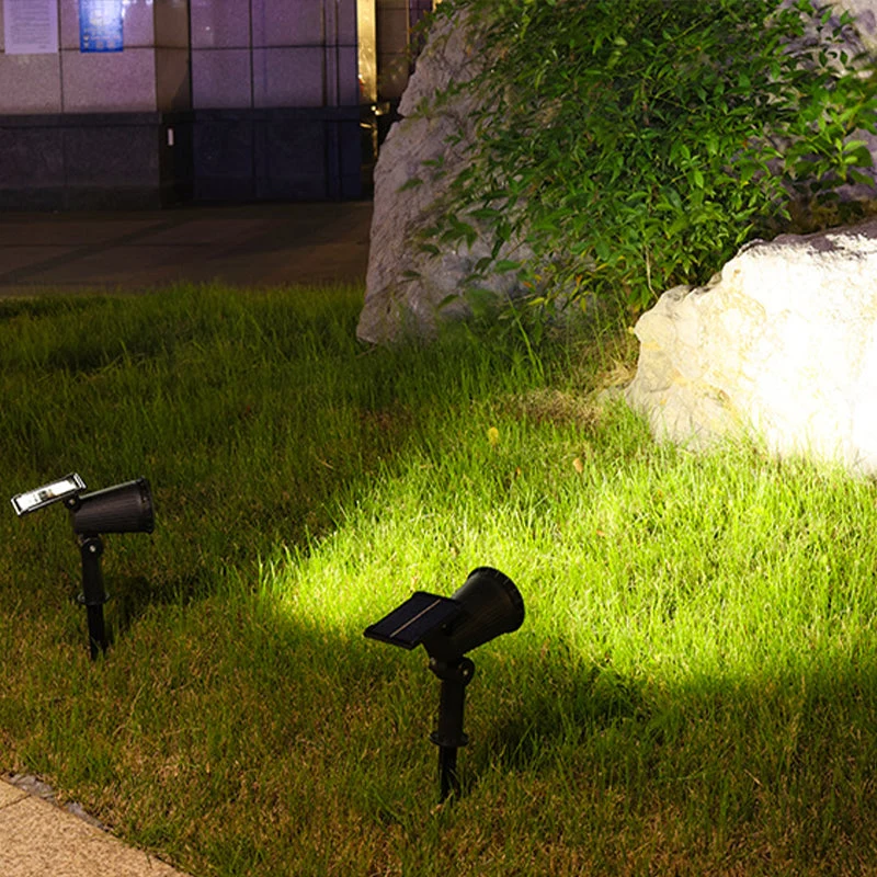 Adjustable solar-powered garden spotlight
