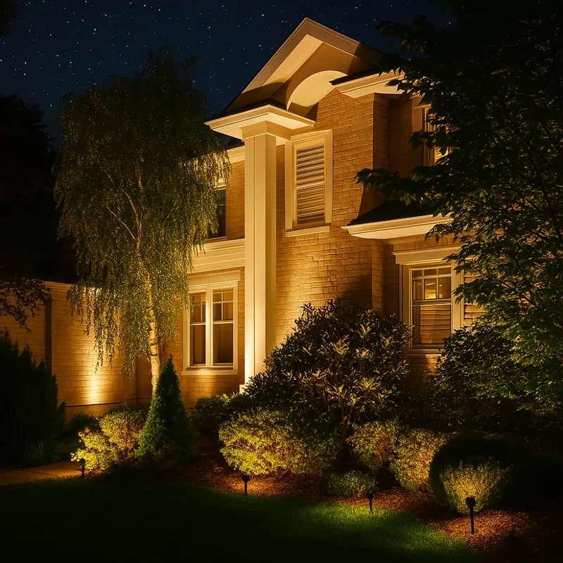Adjustable solar-powered garden spotlight