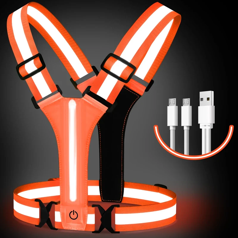 LED Hardloopvest – Oplaadbaar, Reflecterend, 360° Zichtbaar, Unisex