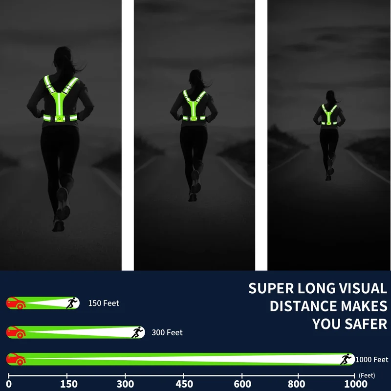 LED Hardloopvest – Oplaadbaar, Reflecterend, 360° Zichtbaar, Unisex