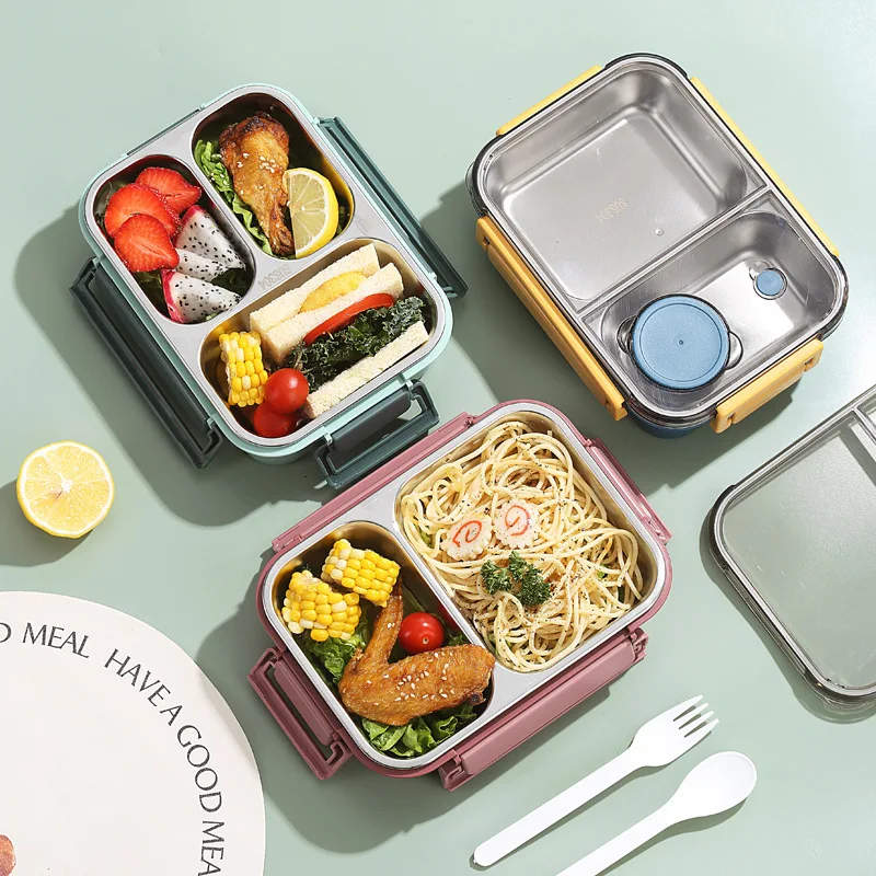 Mealix – RVS lunchbox lekvrij met bestek – voor werk, school en reizen
