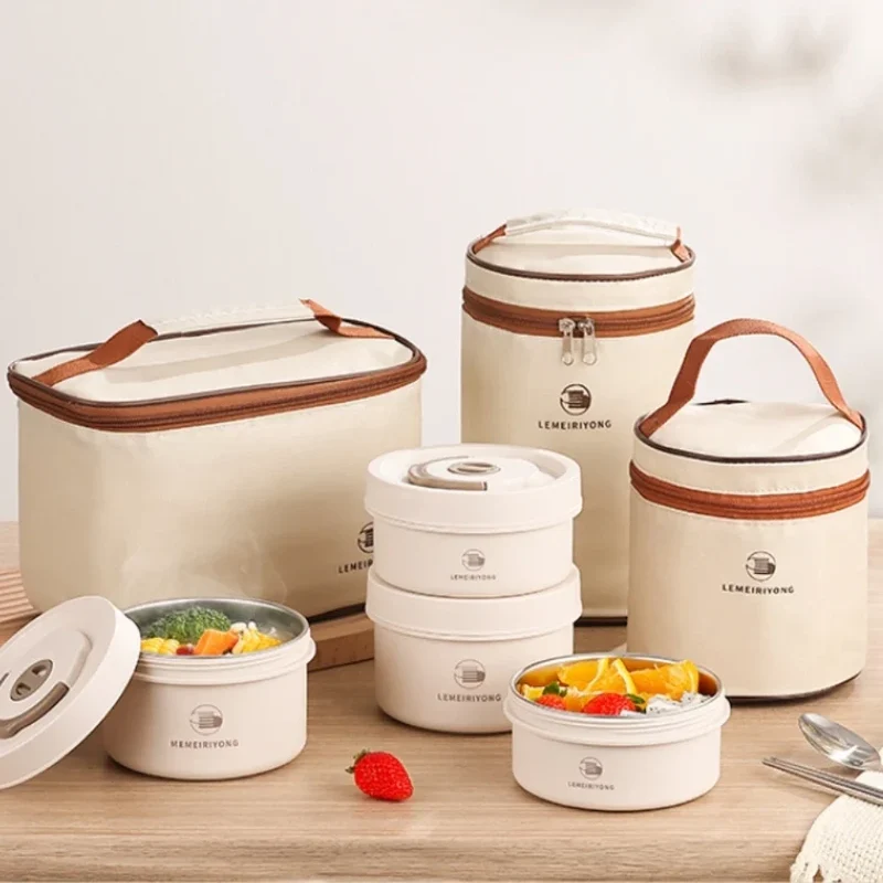 Foodora – Stapelbare RVS lunchbox set isolerend & lekvrij – werk & school
