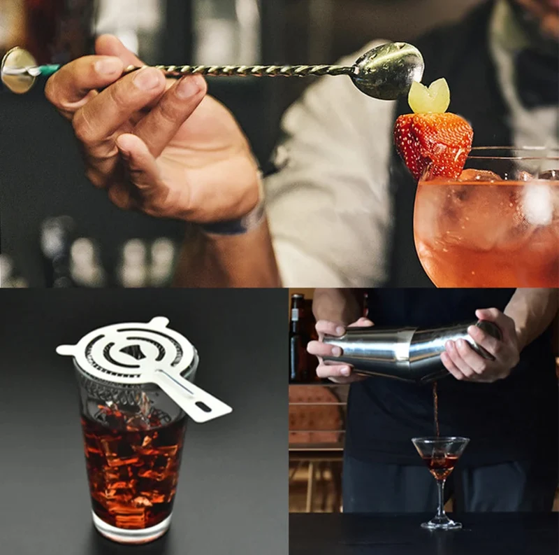 Cocktailset 23-delig – RVS Shaker, Bartools & Houten Standaard