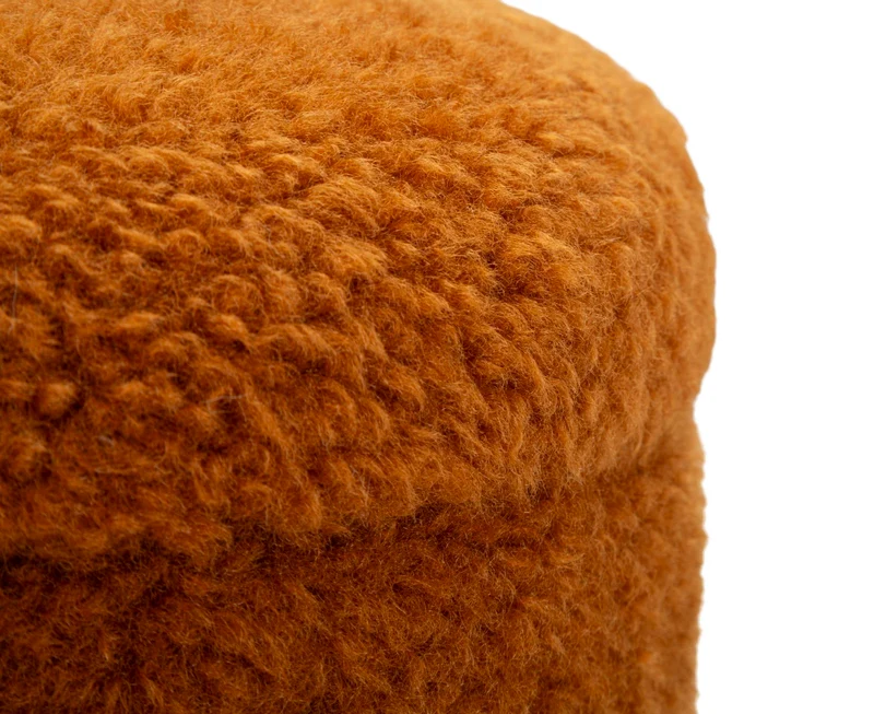 Puff con Contenitore Saint-moritz Marrone Set 2 Pz Ø40x47 cm - Ø32x38 cm in MDF e Spugna e Poliestere Marrone