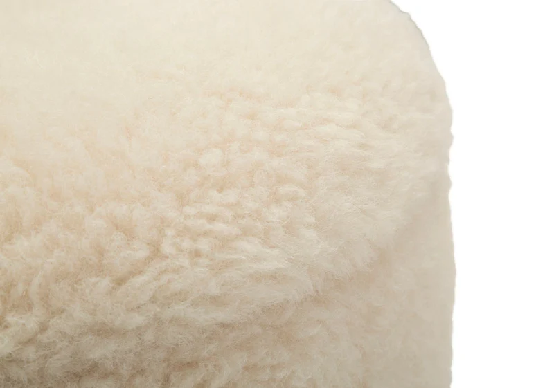 Puff con Contenitore Saint-moritz Crema Set 2 Pz Ø40x47 cm - Ø32x38 cm in MDF e Spugna e Poliestere Crema