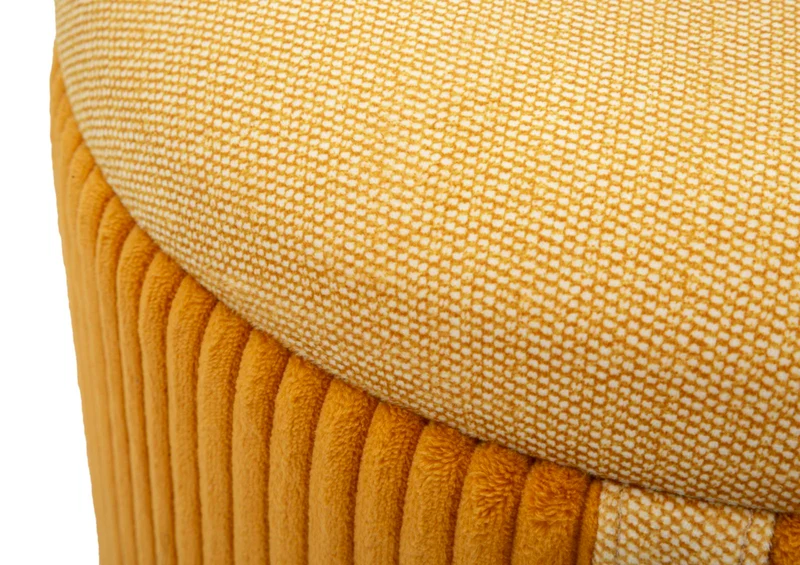 Puff con Contenitore Bolzano Senape Set 2 Pz Ø38x38 cm - Ø32x28 cm in MDF e Spugna e Poliestere Giallo
