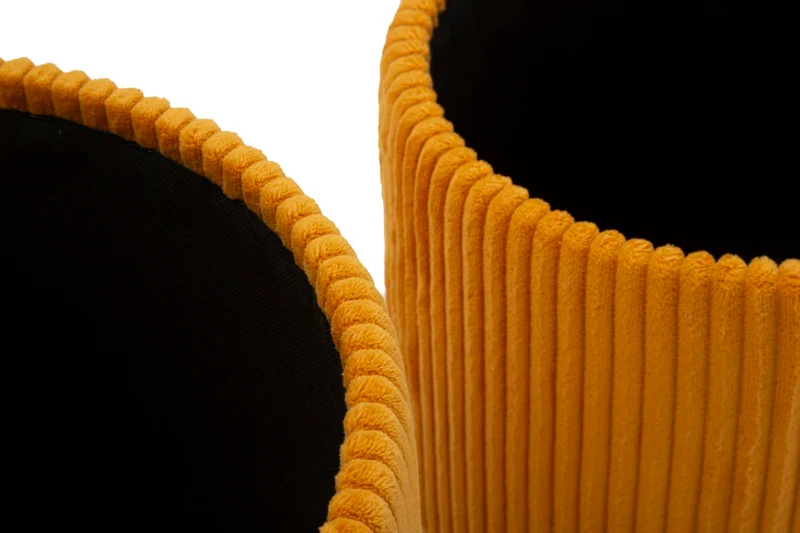 Puff con Contenitore Bolzano Senape Set 2 Pz Ø38x38 cm - Ø32x28 cm in MDF e Spugna e Poliestere Giallo