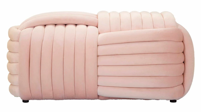 Panca Softy Rosa 90x45x45 cm in MDF e Cotone e Poliestere Rosa