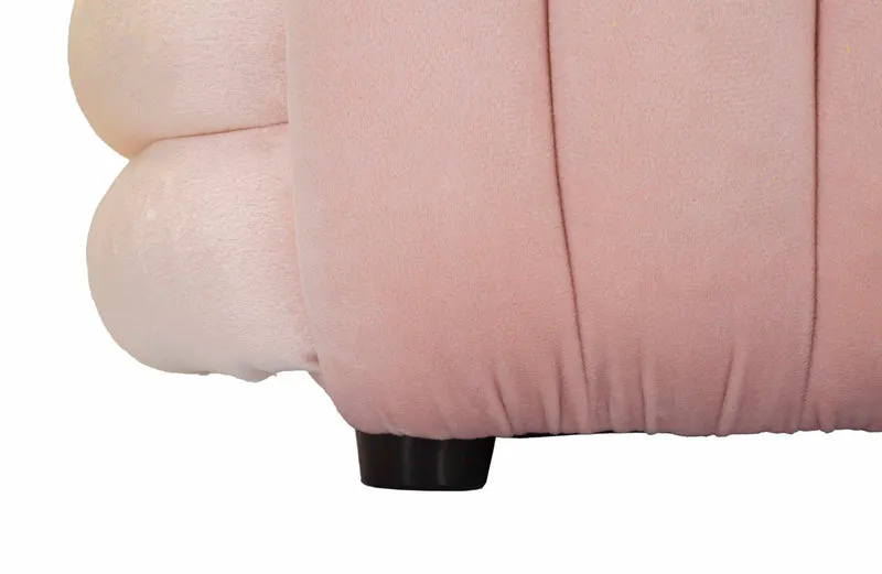 Panca Softy Rosa 90x45x45 cm in MDF e Cotone e Poliestere Rosa
