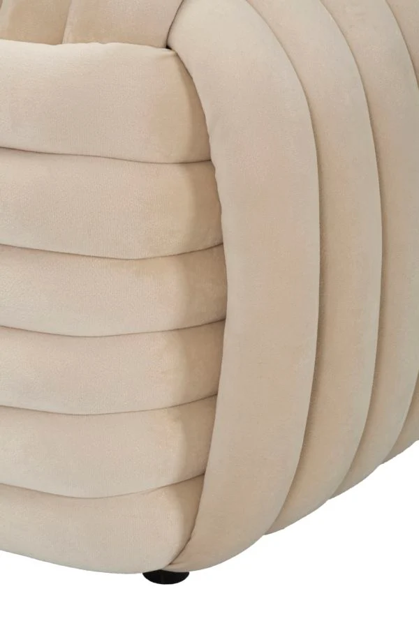Panca Softy Crema 90x45x45 cm in MDF e Cotone e Poliestere Crema