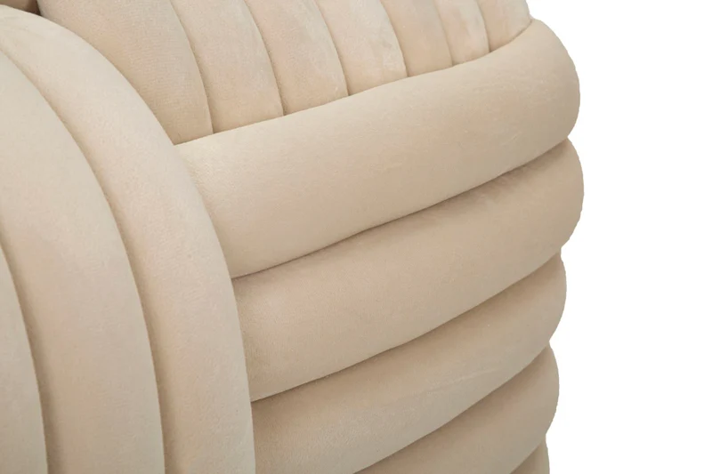 Panca Softy Crema 90x45x45 cm in MDF e Cotone e Poliestere Crema
