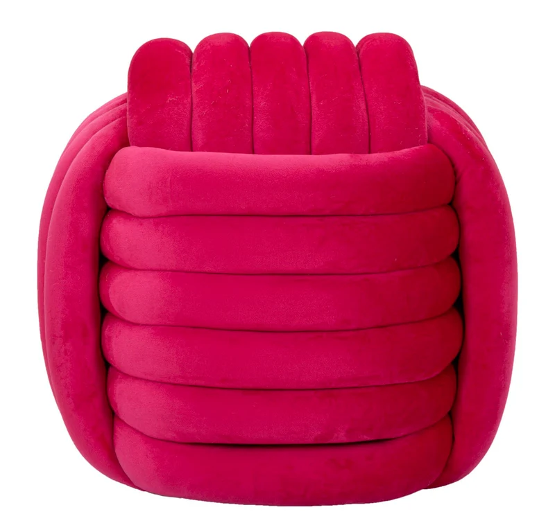 Puff Softy Fuxia 45x45x45 cm in MDF e Cotone e Poliestere Fucsia