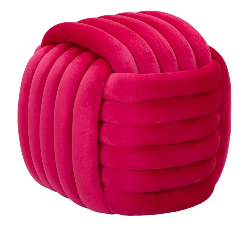 Puff Softy Fuxia 45x45x45 cm in MDF e Cotone e Poliestere Fucsia