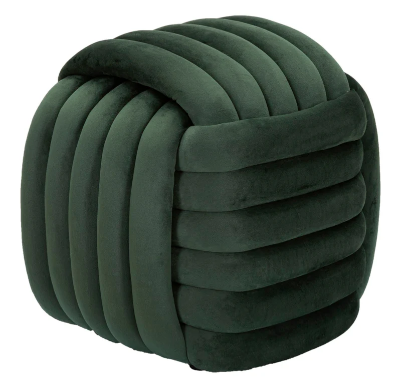 Puff Softy Verde 45x45x45 cm in MDF e Cotone e Poliestere Verde