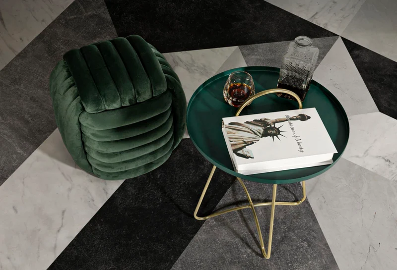Puff Softy Verde 45x45x45 cm in MDF e Cotone e Poliestere Verde