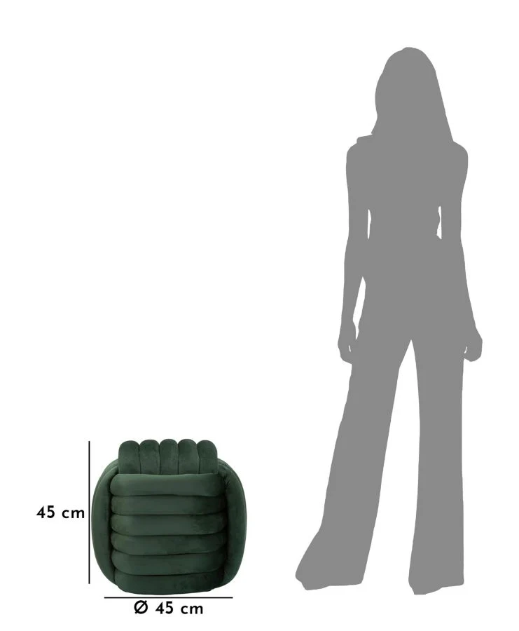 Puff Softy Verde 45x45x45 cm in MDF e Cotone e Poliestere Verde