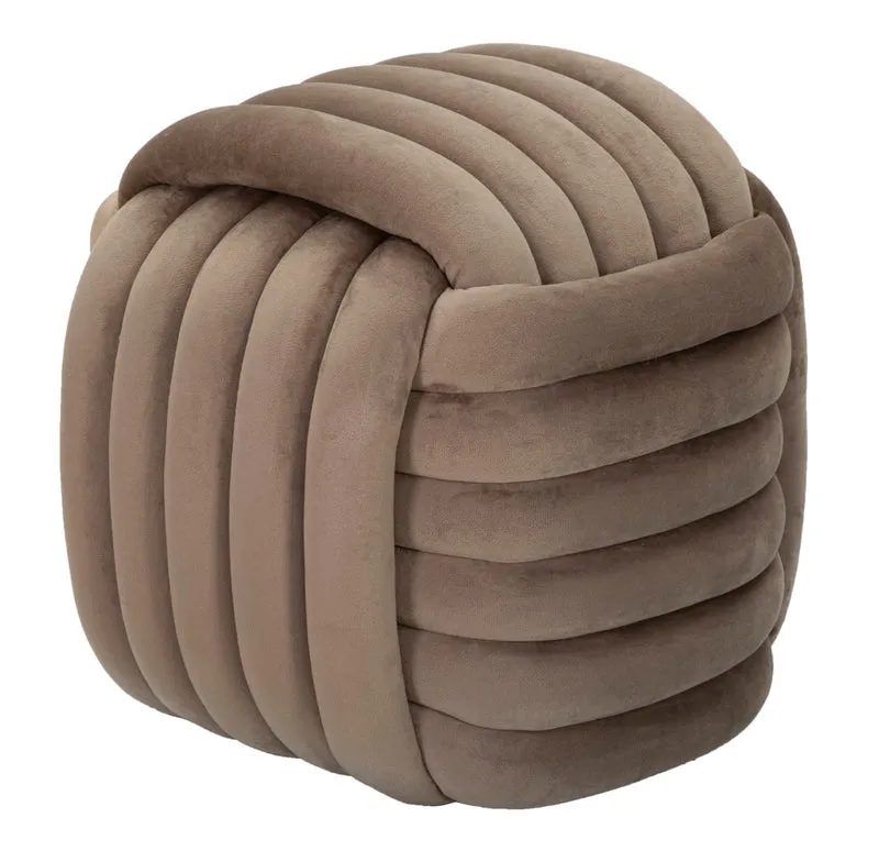 Puff Softy Grigio 45x45x45 cm in MDF e Cotone e Poliestere Grigio