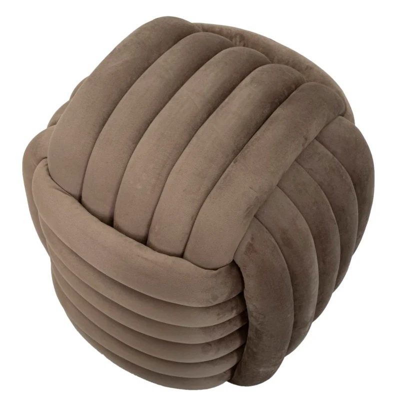 Puff Softy Grigio 45x45x45 cm in MDF e Cotone e Poliestere Grigio