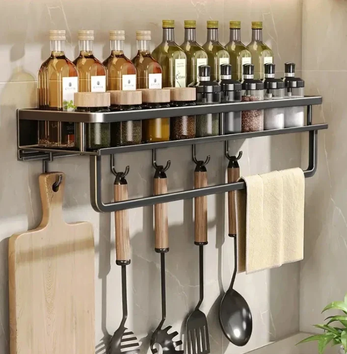 Functional kitchen organization shelf