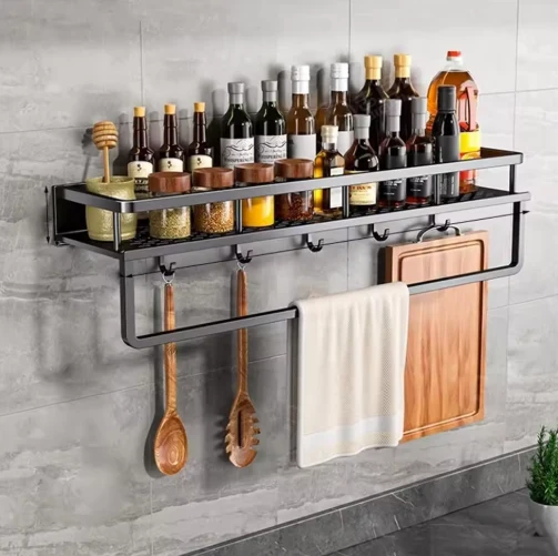 Functional kitchen organization shelf