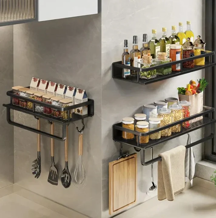 Functional kitchen organization shelf