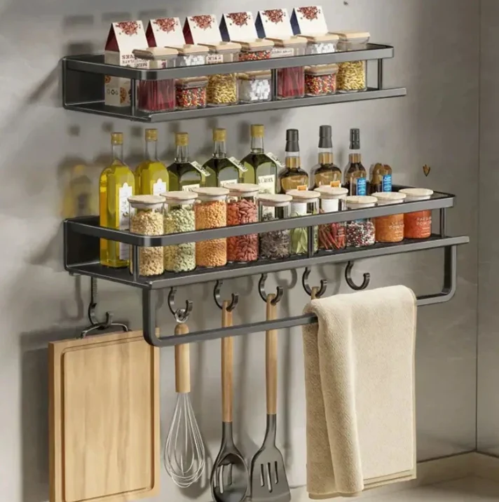 Functional kitchen organization shelf