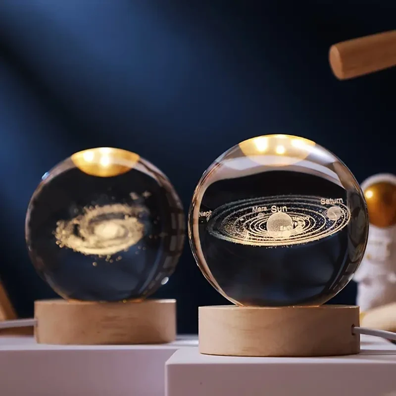 Decorative crystal ball with 3D pattern