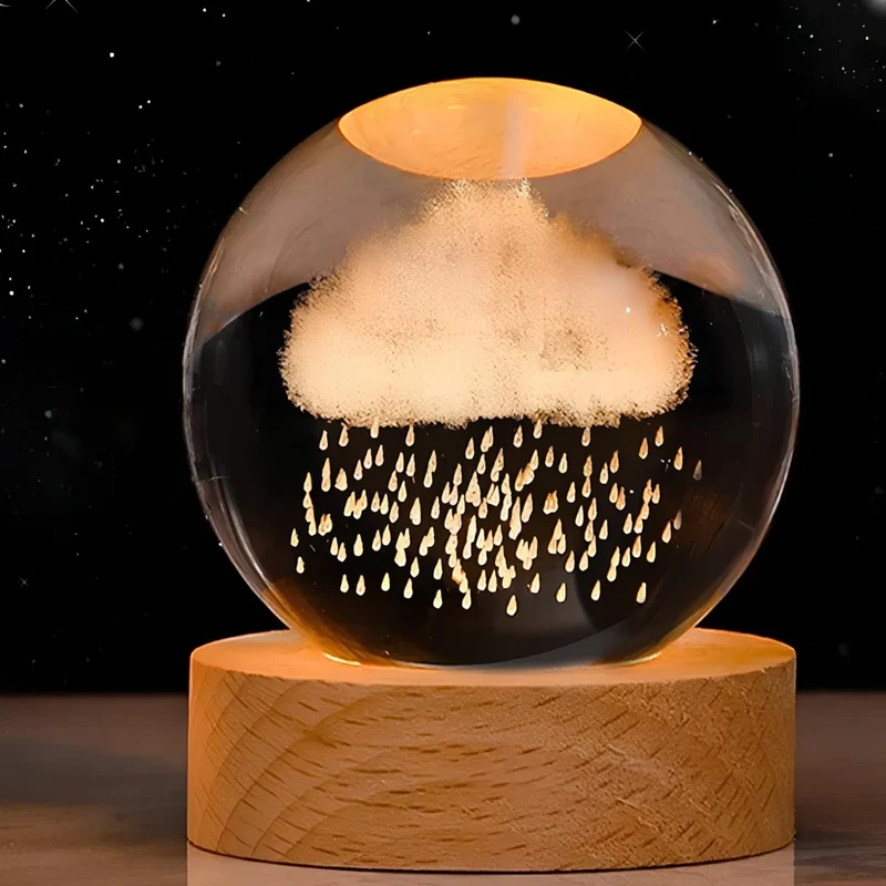 Decorative crystal ball with 3D pattern