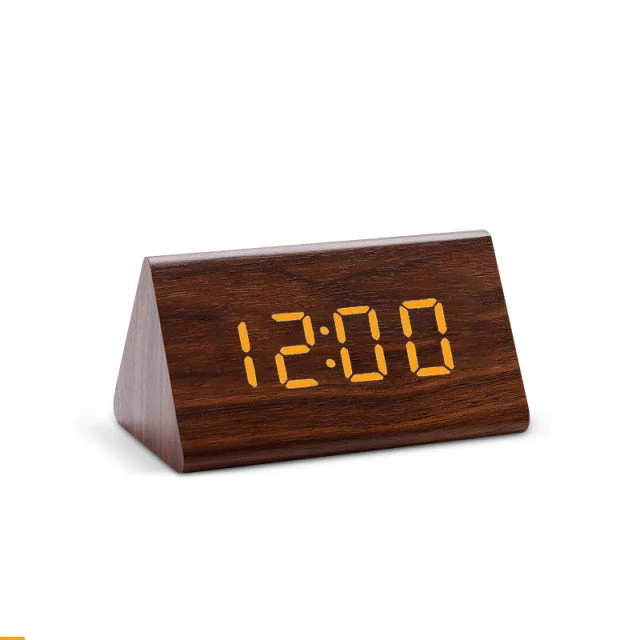 Minimalist Wooden Digital Alarm Clock – LED Display