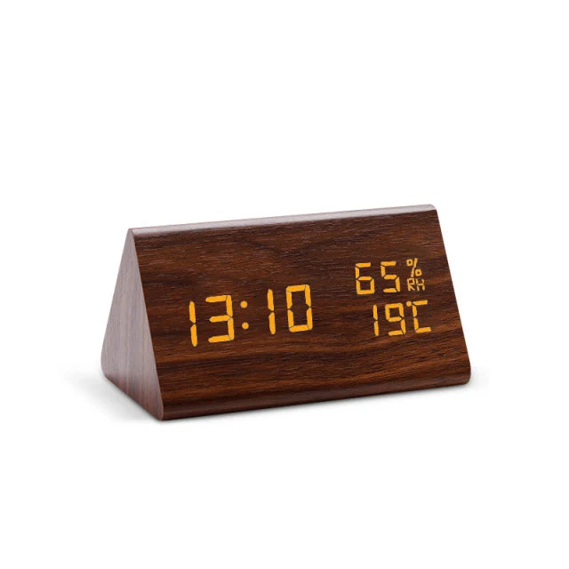 Minimalist Wooden Digital Alarm Clock – LED Display