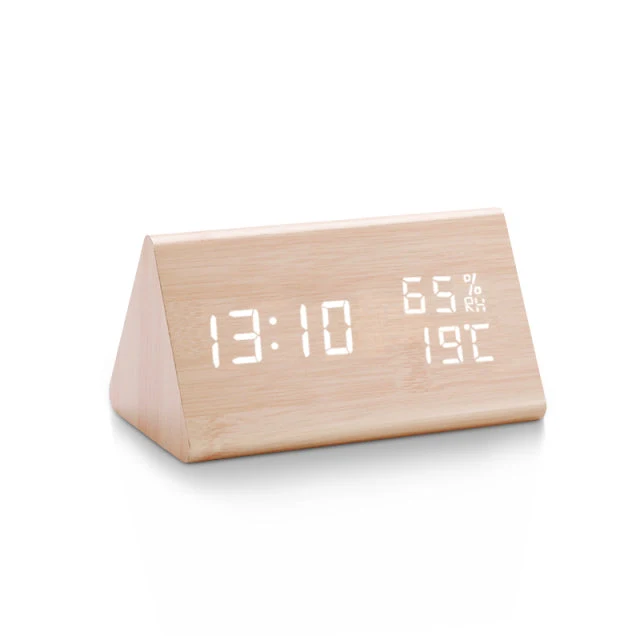 Minimalist Wooden Digital Alarm Clock – LED Display