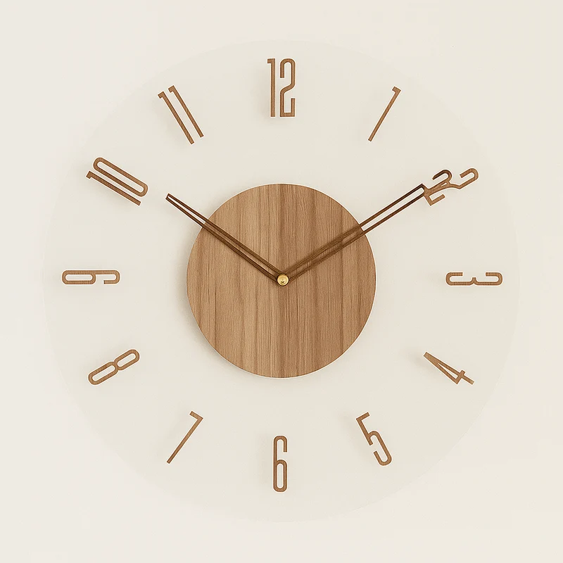 Modern Scandinavian Wooden Wall Clock